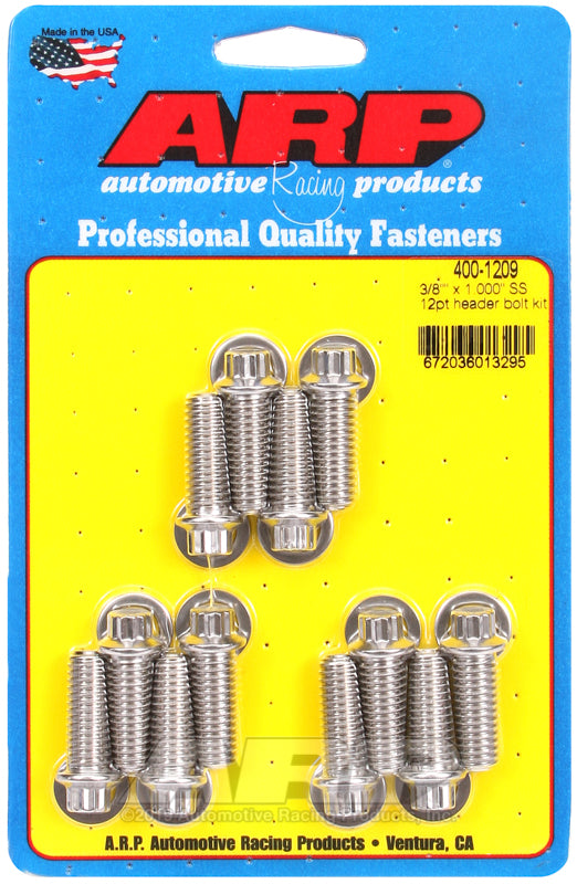 ARP Auto Racing 400-1209 Exhaust Header Bolt Universal 3/8 - 16 Inch Thread Size 1