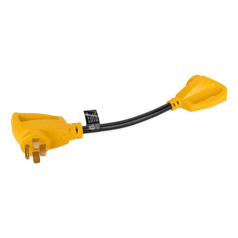 Camco 55175 Power Cord Adapter Power Grip ™ For Connecting RV Power Inlet To Standard Power Source 50 Amp Male To 30 Amp Female 50 Amp Dogbone