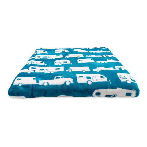 Camco 53440 Picnic Blanket Life Is Better At The Campsite ™ 90 Inch Length x 90 Inch Width RV Print Polyester