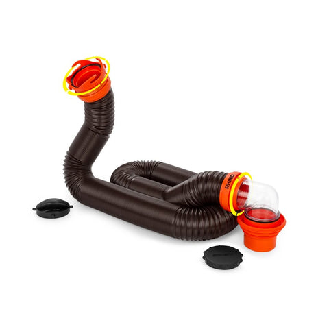 Camco 39761 Sewer Hose RhinoFLEX ™ 15 Foot Length 23 Mils Polyolefin Reinforced With Steel Wire Black Hose