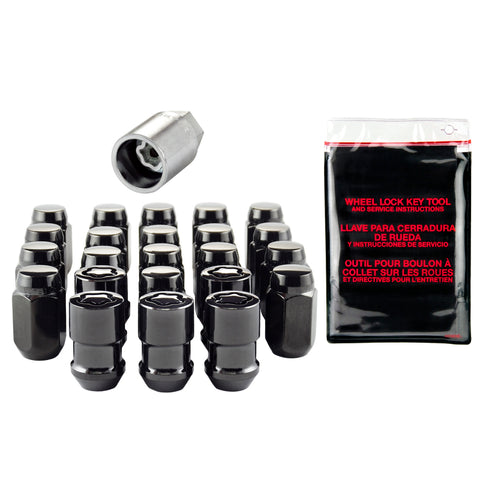 McGard Jeep Wrangler Hex Install Kit (Cone Seat) 1/2-20 / 13/16 (18 Lug Nuts 5 Locks) - Black