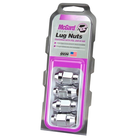 McGard Hex Lug Nut (Cone Seat Bulge Style) 1/2-20 / 3/4 1.45in. Length (4-pack) - Chrome
