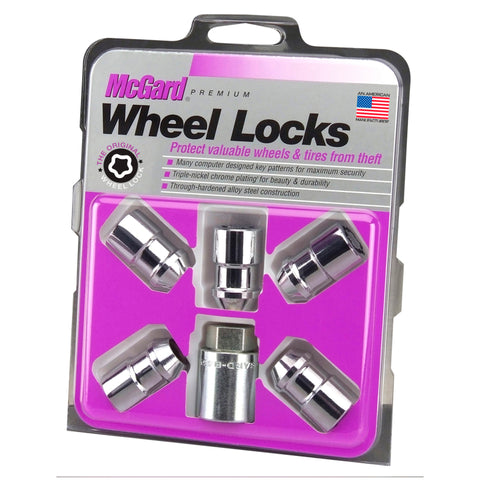 McGard Wheel Lock Nut Set - 5pk. (Cone Seat) M12X1.5 / 3/4 Hex 1.46in. Length Chrome